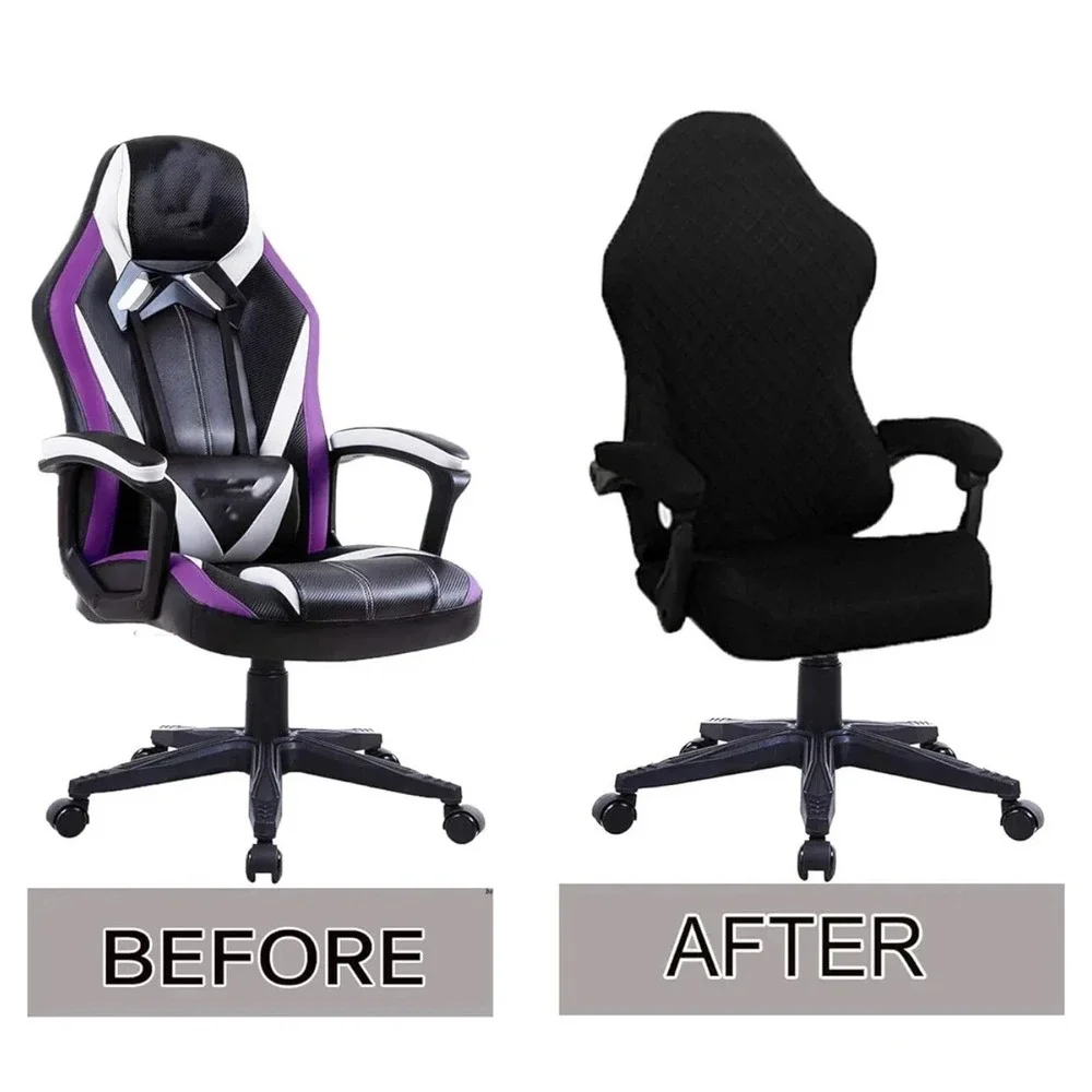 Gaming Chair Cover Stretchable Swivel Office Computer Desk Chair Protector Black